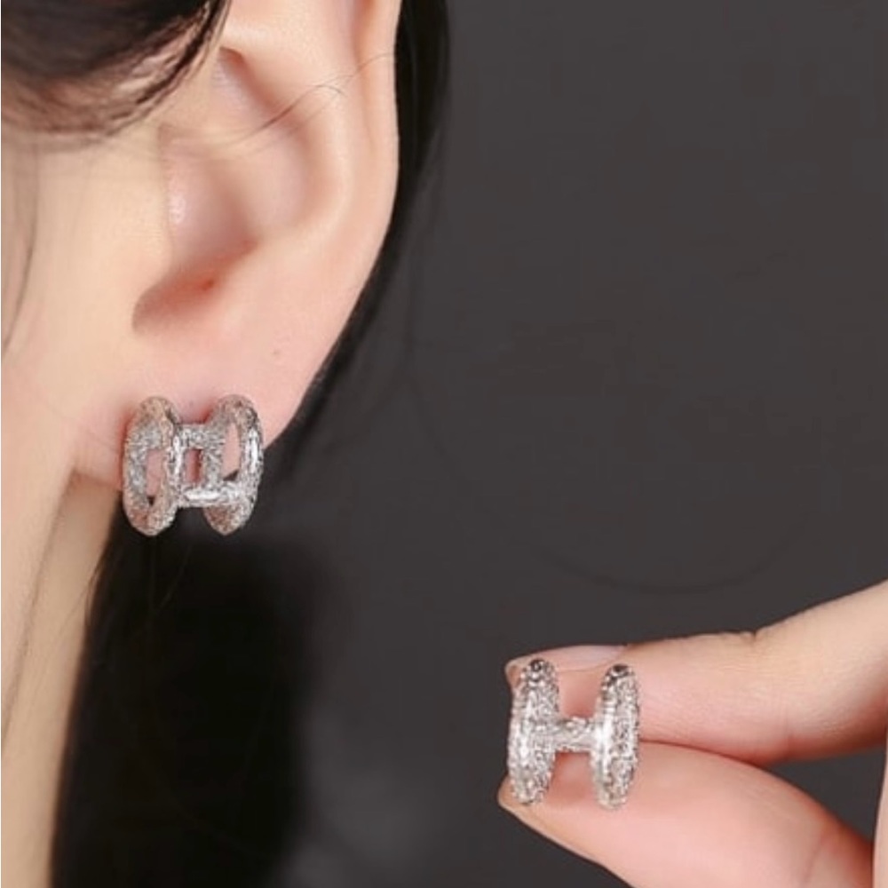 Solid Sterling Silver 925 Earrings 3 Dimensional … - image 4